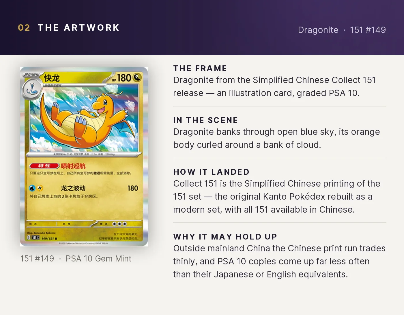 Dragonite — artwork breakdown for 151 #149 (Collect 151).