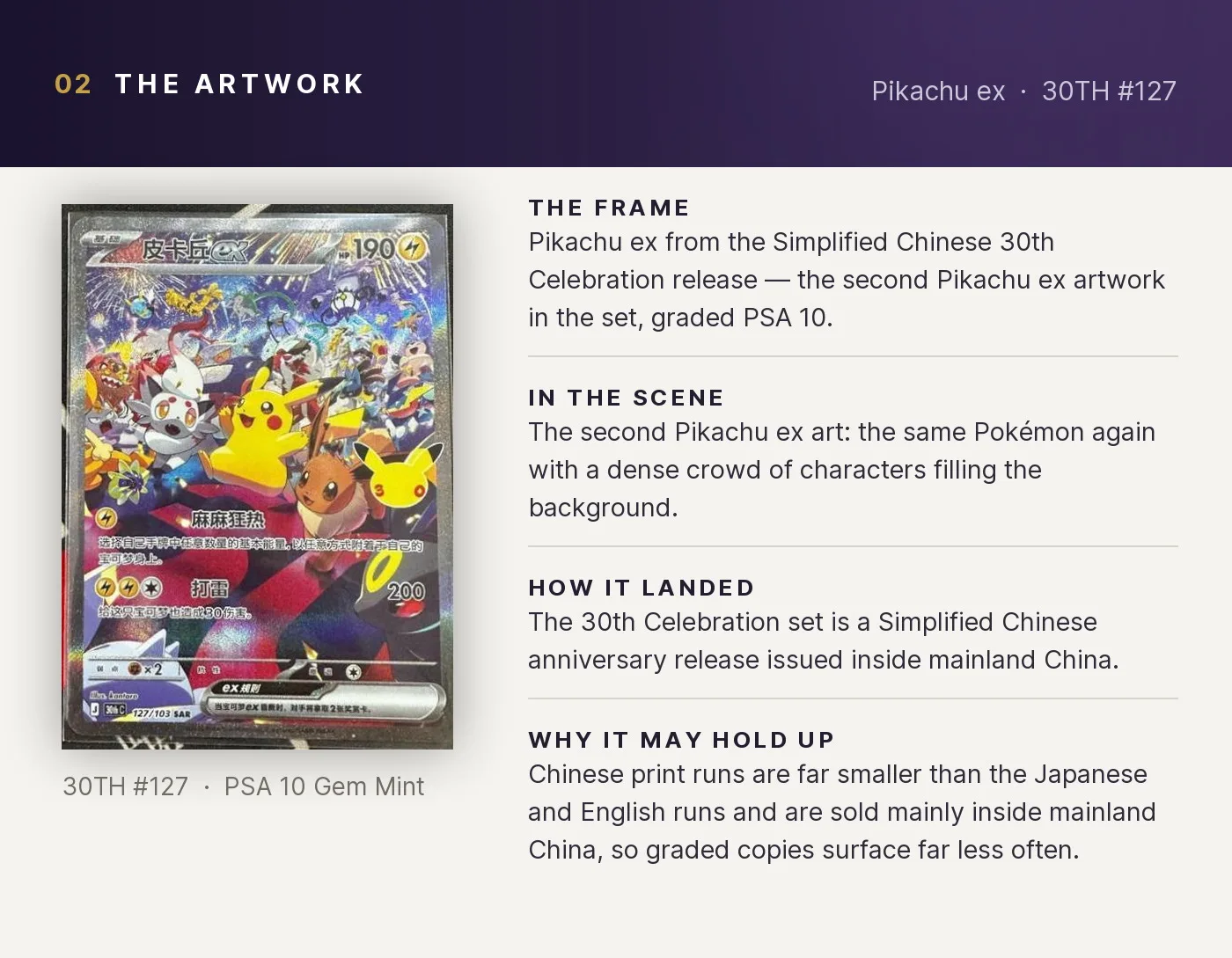 Pikachu ex — artwork breakdown for 30TH #127 (30th Celebration).