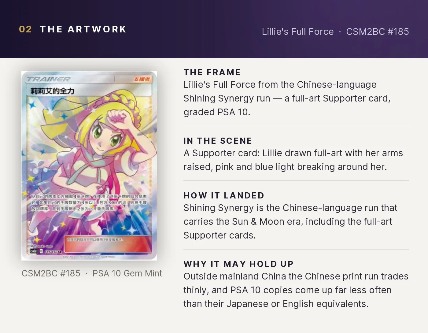 Lillie's Full Force — artwork breakdown for CSM2BC #185 (Shining Synergy).