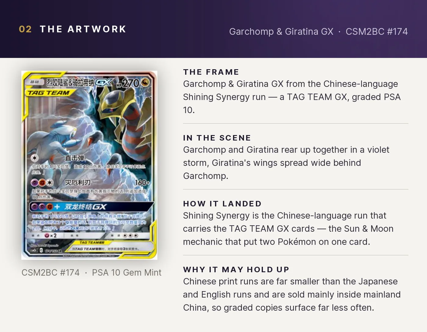 Garchomp & Giratina GX — artwork breakdown for CSM2BC #174 (Shining Synergy).