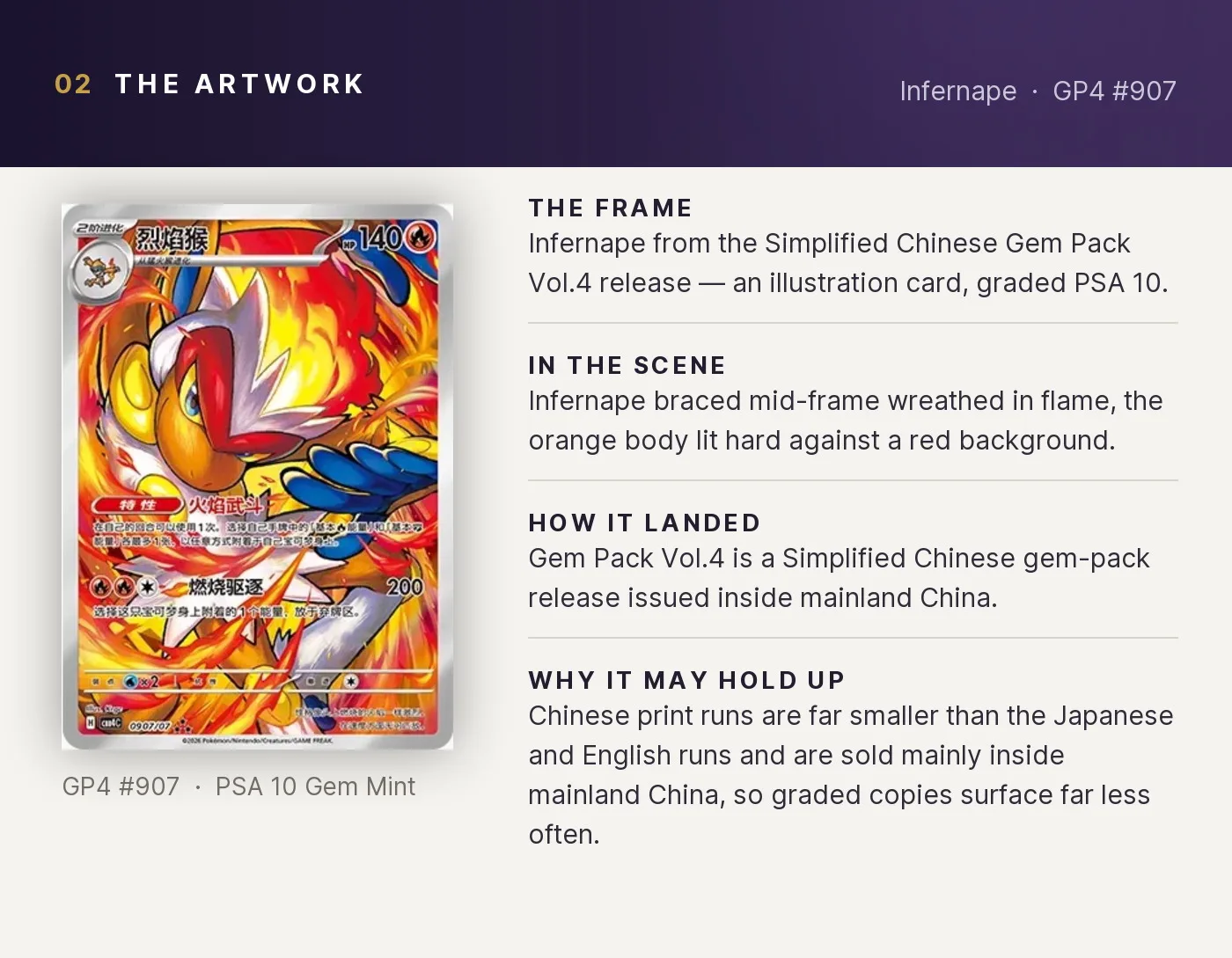 Infernape — artwork breakdown for GP4 #907 (Gem Pack Vol.4).