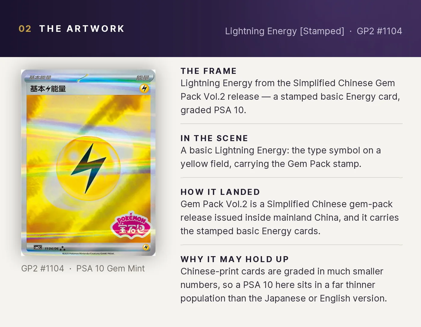 Lightning Energy [Stamped] — artwork breakdown for GP2 #1104 (Gem Pack Vol.2).