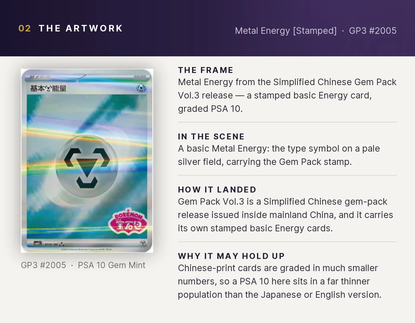 Metal Energy [Stamped] — artwork breakdown for GP3 #2005 (Gem Pack Vol.3).