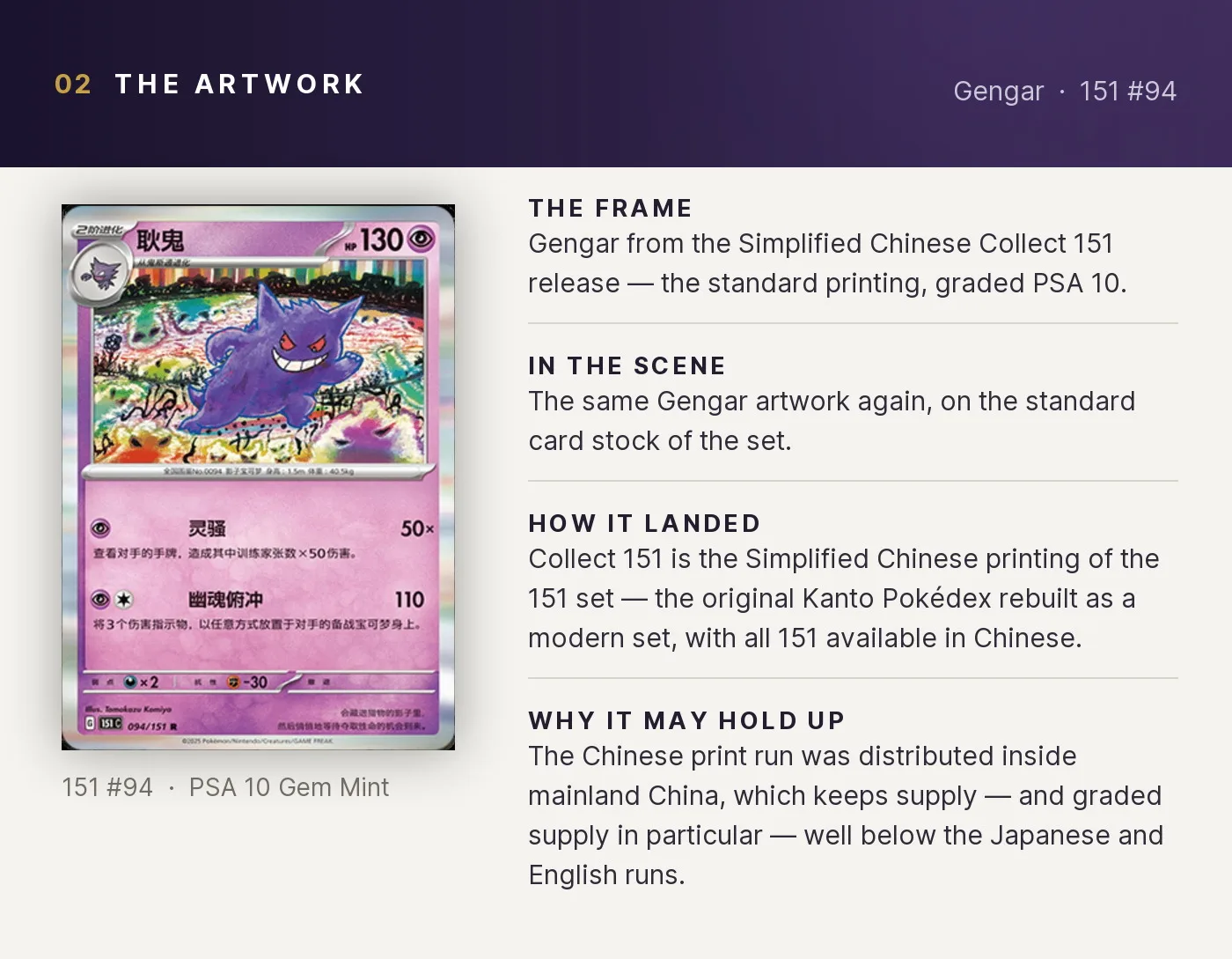 Gengar — artwork breakdown for 151 #94 (Collect 151).