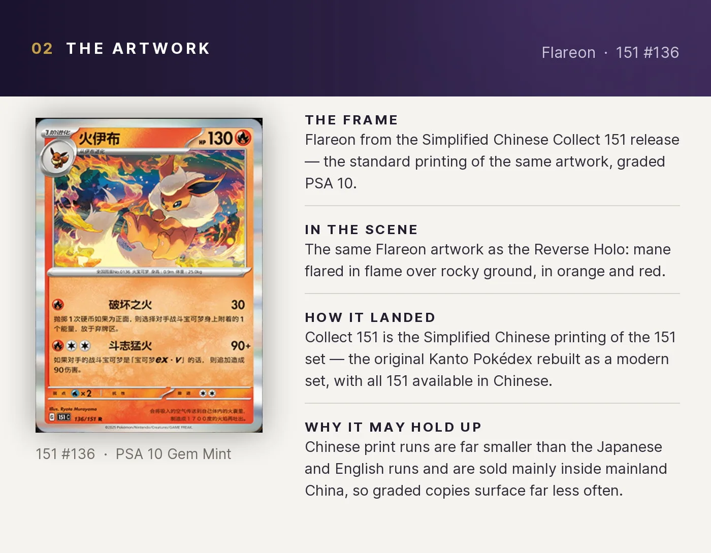 Flareon — artwork breakdown for 151 #136 (Collect 151).