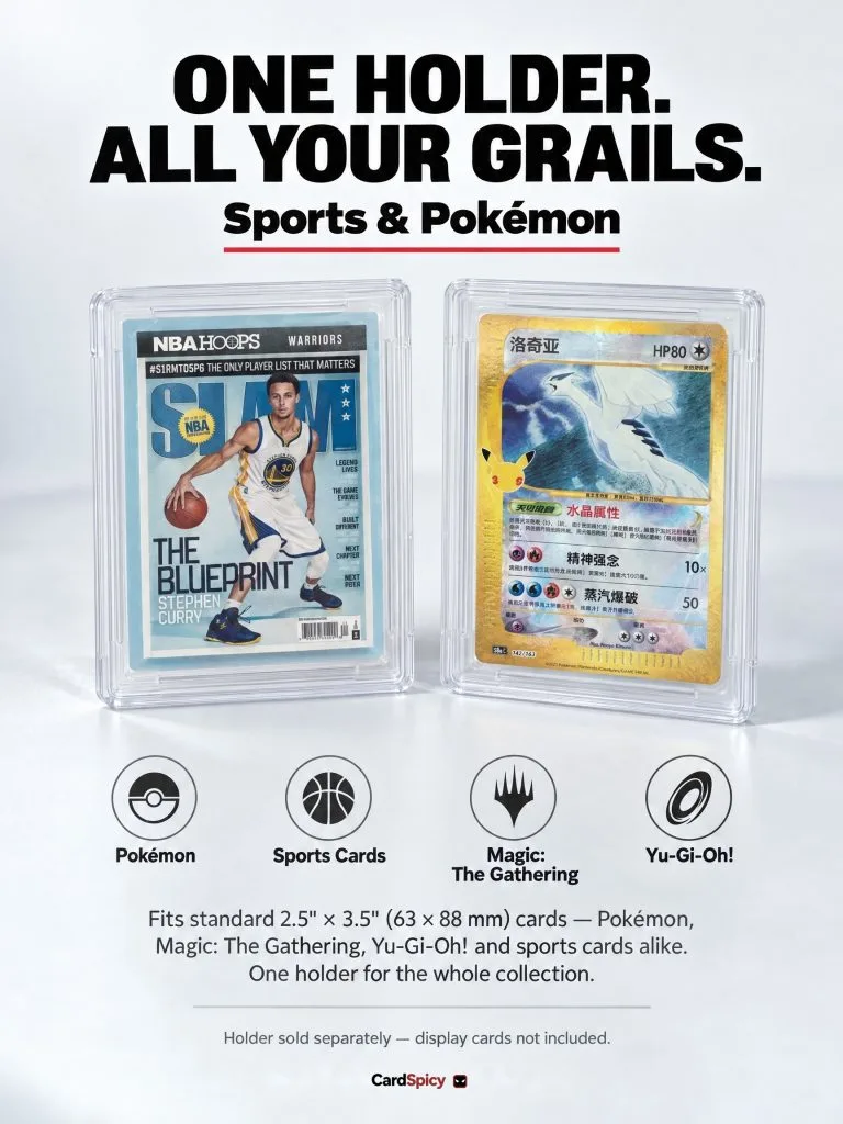 One holder for all your grails: fits sports cards and Pokemon cards up to 35 PT