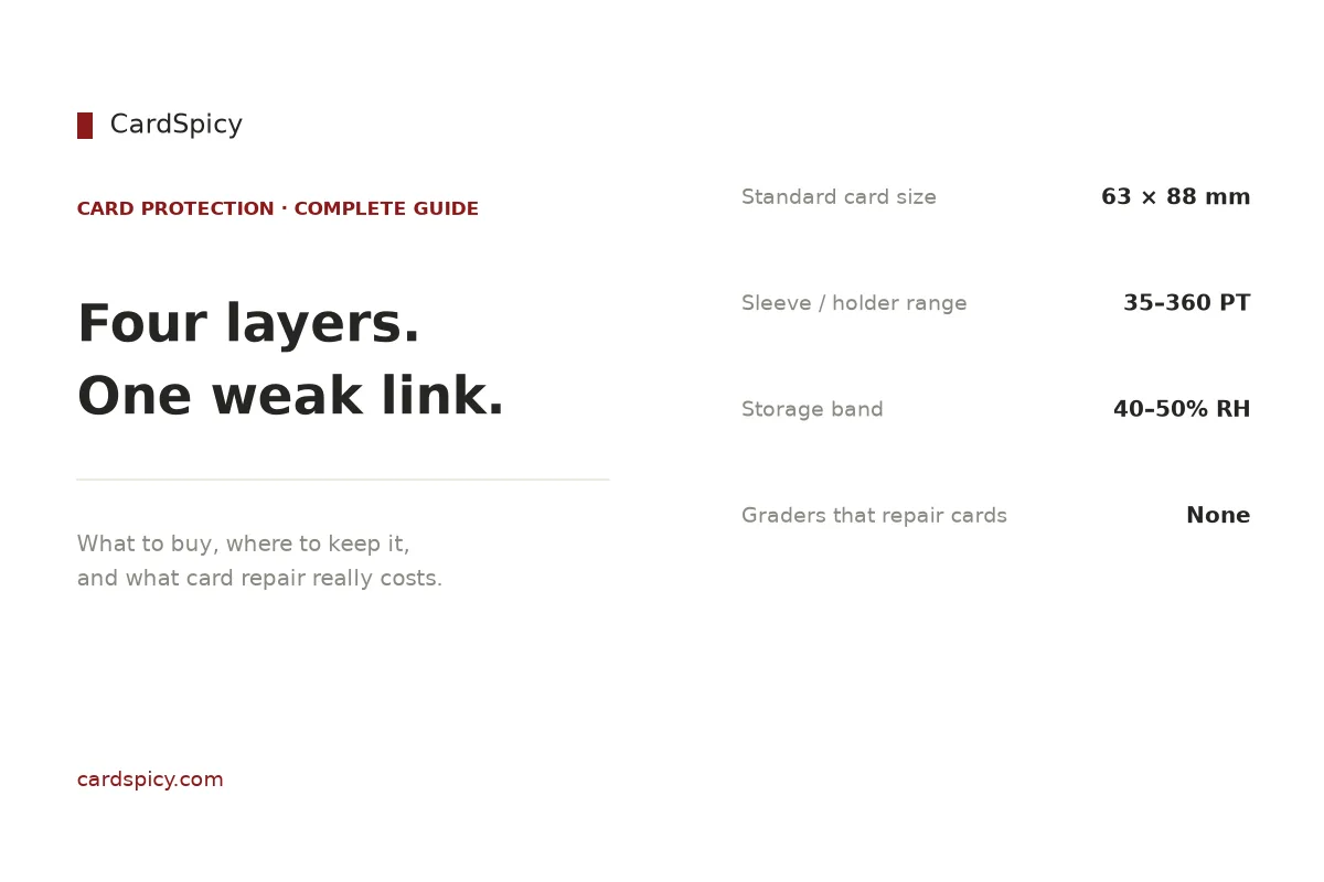 CardSpicy card protection guide hero — four protection layers, one weak link