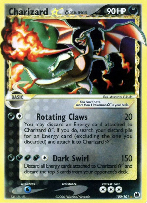 2006 EX Dragon Frontiers Charizard gold star delta species card