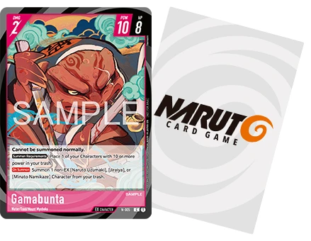 Gamabunta EX Character card from Bandai's Naruto Card Game, printed DMG 2 POW 10 HP 8