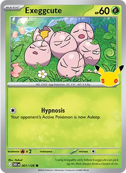 Exeggcute — 30th Celebration #001, 2026. Illustrated by Nelnal.