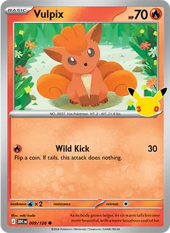 Vulpix — 30th Celebration #009, 2026. Illustrated by miki kudo.