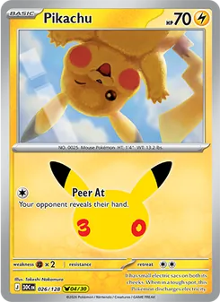 Pikachu — 30th Celebration #026, 2026. Illustrated by Takeshi Nakamura.