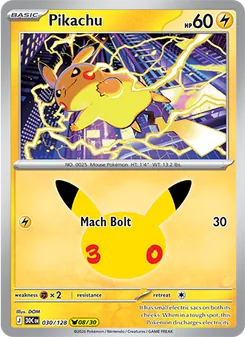 Pikachu — 30th Celebration #030, 2026. Illustrated by DOM.