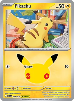 Pikachu — 30th Celebration #031, 2026. Illustrated by Atsushi Furusawa.
