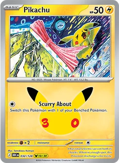 Pikachu — 30th Celebration #032, 2026. Illustrated by Tomokazu Komiya.