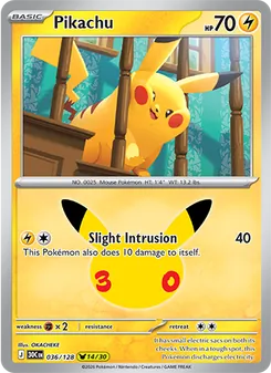 Pikachu — 30th Celebration #036, 2026. Illustrated by OKACHEKE.