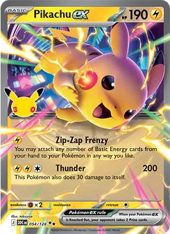 Pikachu ex — 30th Celebration #054, 2026. Illustrated by takuyoa.