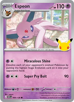 Espeon — 30th Celebration #069, 2026. Illustrated by aspara.
