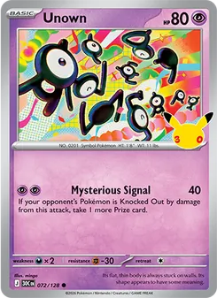 Unown — 30th Celebration #072, 2026. Illustrated by mingo.