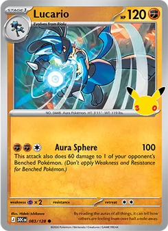 Lucario — 30th Celebration #083, 2026. Illustrated by Hideki Ishikawa.