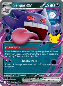 Gengar ex — 30th Celebration #090, 2026. Illustrated by 5ban Graphics.