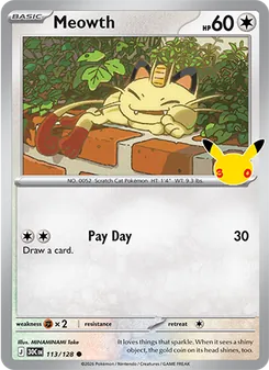 Meowth — 30th Celebration #113, 2026. Illustrated by MINAMINAMI Take.