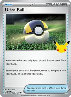 Ultra Ball — 30th Celebration #128, 2026. Illustrated by Yuka Morii.