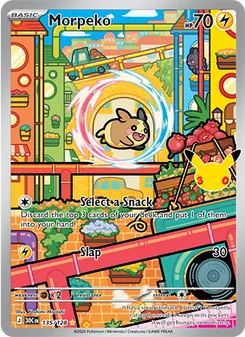 Morpeko — 30th Celebration #135, 2026. Illustrated by Yoshimi Miyoshi.