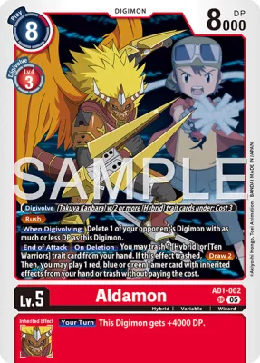 Aldamon, Digimon card AD1-002