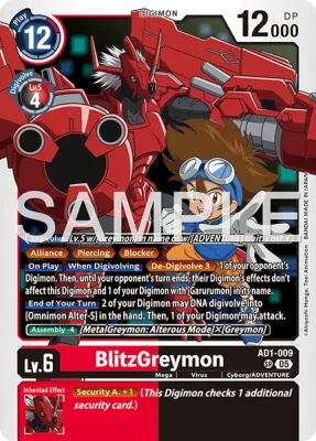 BlitzGreymon, Digimon card AD1-009