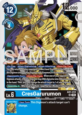 CresGarurumon, Digimon card AD1-012