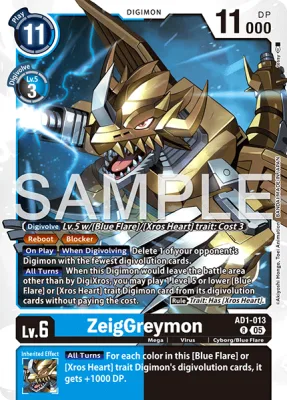 ZeigGreymon, Digimon card AD1-013