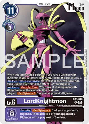 LordKnightmon, Digimon card AD1-018