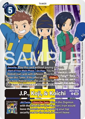 J.P., Koji, & Koichi, Digimon card AD1-023