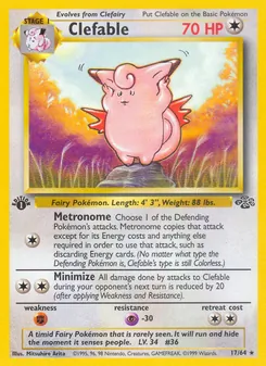 Clefable — Jungle #17, 1999. Illustrated by Mitsuhiro Arita.