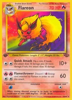 Flareon — Jungle #19, 1999. Illustrated by Kagemaru Himeno.