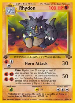 Rhydon — Jungle #45, 1999. Illustrated by Kagemaru Himeno.