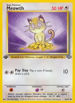 Meowth — Jungle #56, 1999. Illustrated by Mitsuhiro Arita.