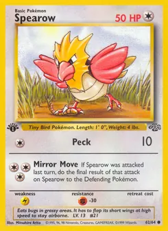 Spearow — Jungle #62, 1999. Illustrated by Mitsuhiro Arita.