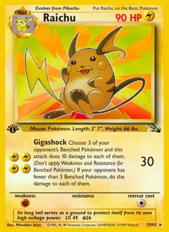 Raichu — Fossil #29, 1999. Illustrated by Mitsuhiro Arita.
