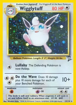 Wigglytuff — Base Set 2 #19, 2000. Illustrated by Mitsuhiro Arita.