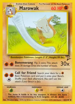 Marowak — Base Set 2 #52, 2000. Illustrated by Mitsuhiro Arita.