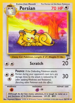 Persian — Base Set 2 #56, 2000. Illustrated by Kagemaru Himeno.