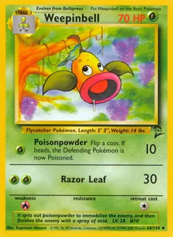 Weepinbell — Base Set 2 #64, 2000. Illustrated by Kagemaru Himeno.