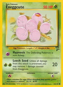 Exeggcute — Base Set 2 #74, 2000. Illustrated by Mitsuhiro Arita.