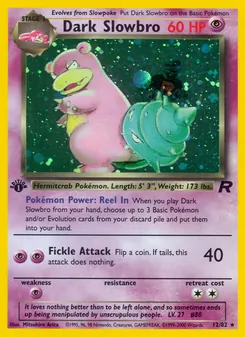 Dark Slowbro — Team Rocket #12, 2000. Illustrated by Mitsuhiro Arita.