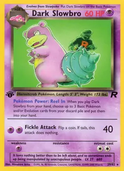 Dark Slowbro — Team Rocket #29, 2000. Illustrated by Mitsuhiro Arita.