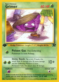 Grimer — Team Rocket #57, 2000. Illustrated by Kagemaru Himeno.
