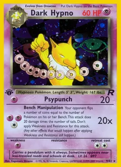 Dark Hypno — Team Rocket #9, 2000. Illustrated by Kagemaru Himeno.