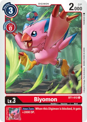 Biyomon, Digimon card BT1-012